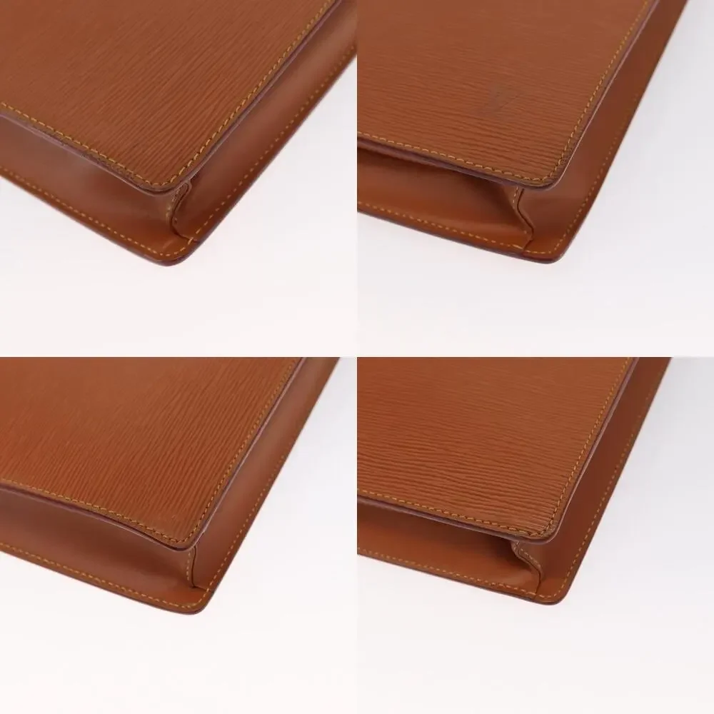 Louis Vuitton Epi Porte Documents Bandouliere Brown Briefcase